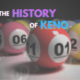 History of Keno text with lottery ball background