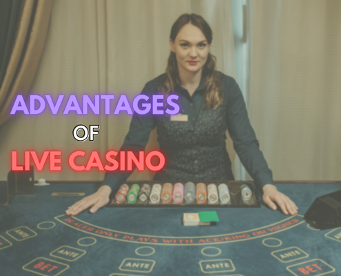 advantages of live casino text with female dealer in black at casino table