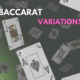 Baccarat variations text with cards falling from the sky