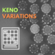 keno variations text with casino chips and lottery graphic