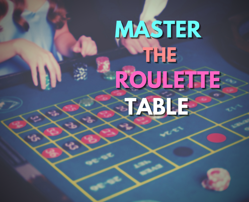 master the blackjack table text with roulette table background