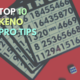 keno tips text with bingo scorecard in the backgorund