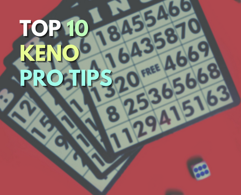 keno tips text with bingo scorecard in the backgorund